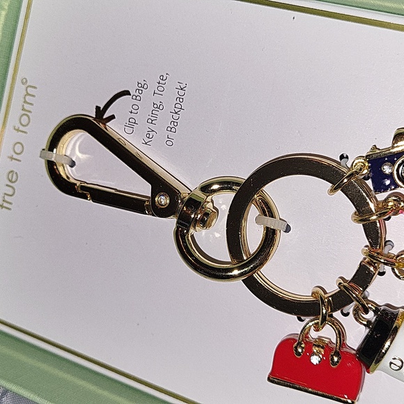 Taxi, Coffee, Camera, Satchel Stiletto Handbag Charm And Key Ring - Picture 2 of 4